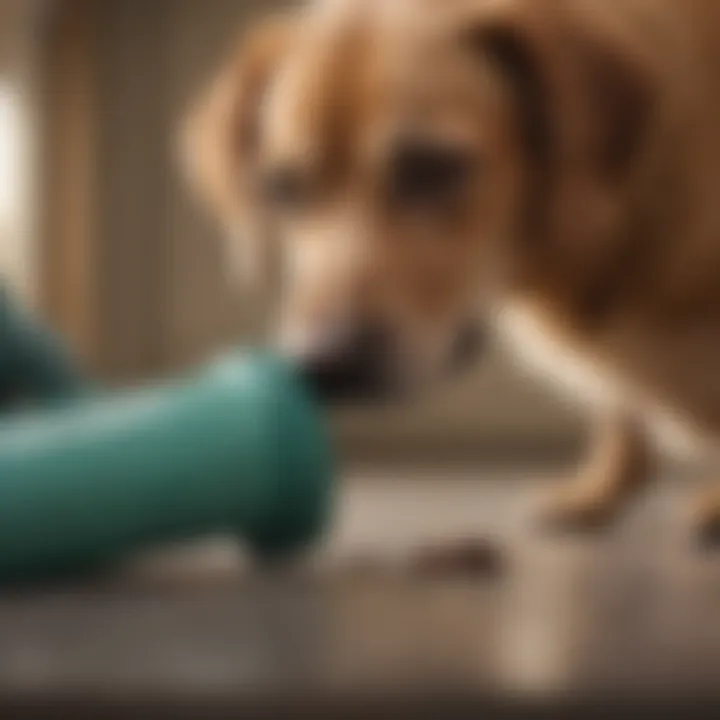 Dog receiving veterinary care