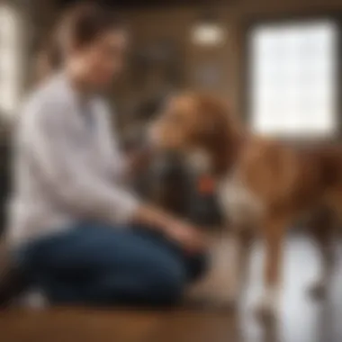 Image of a veterinarian consulting with a dog owner