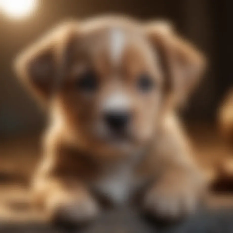 Healthy puppy sitting with a concerned expression