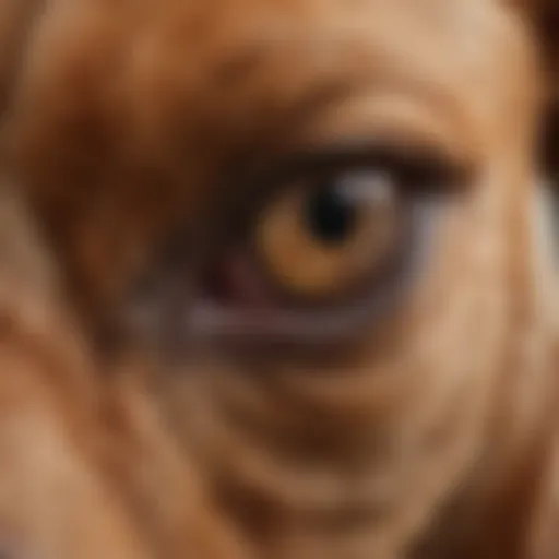 Close-up of a dog's ear showing signs of infection