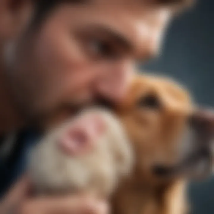 Veterinarian examining a dog's ear