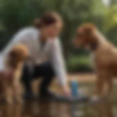 A veterinarian consulting with a pet owner