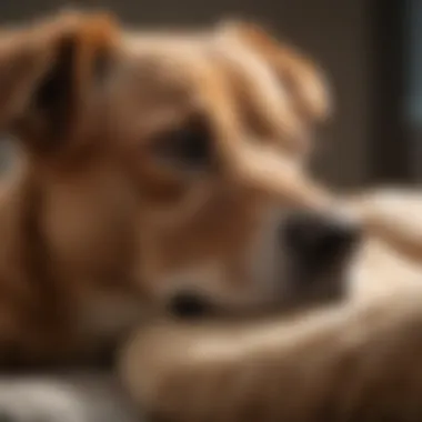 A dog receiving gentle care at home for ear infection.