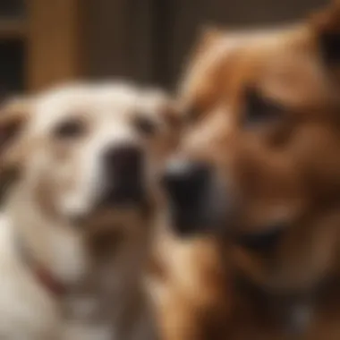 Dog owner administering medication to a dog