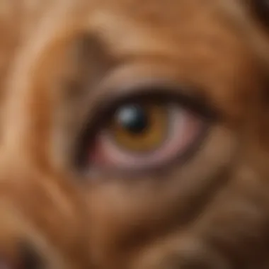 Close-up of a dog's ear with infection signs