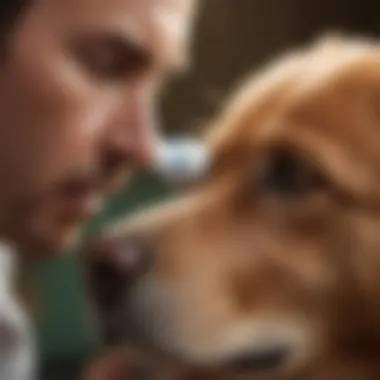 Veterinarian examining a dog's ear