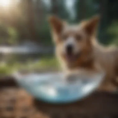 Fresh water in a clean bowl for dog hydration