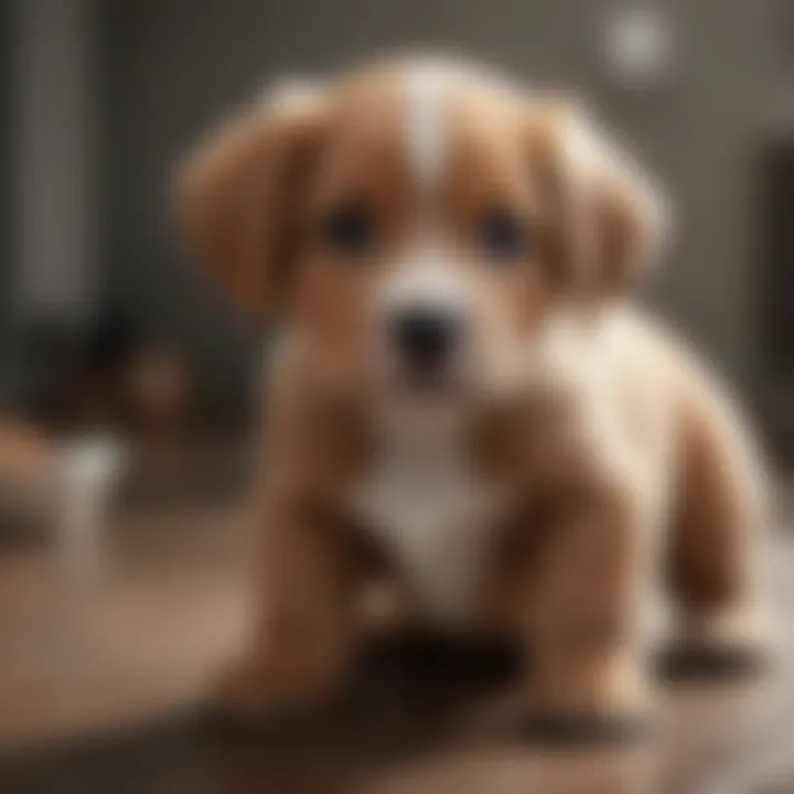 Puppy with a veterinarian for consultation