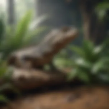 Luxuriously designed habitat for exotic reptiles showcasing naturalistic elements.