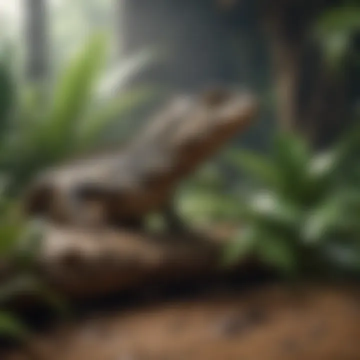 Luxuriously designed habitat for exotic reptiles showcasing naturalistic elements.