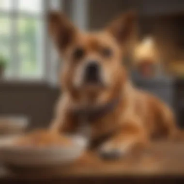 Dog enjoying a bowl of fiber-rich food