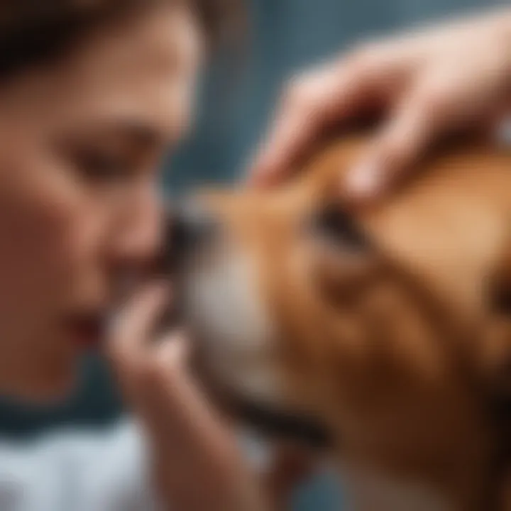 Veterinarian examining a dog's ear