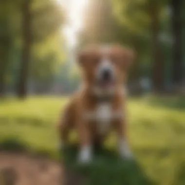 A healthy dog playing in a park, symbolizing the benefits of responsible breeding.