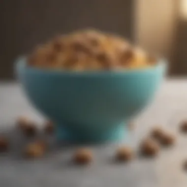 A bowl filled with bland food suitable for dogs