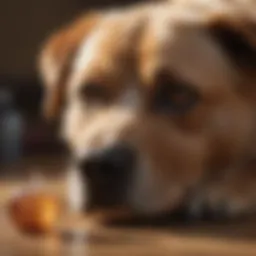 Senior dog experiencing discomfort due to diarrhea