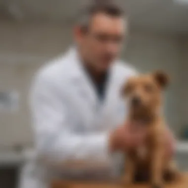 Veterinarian examining a pet