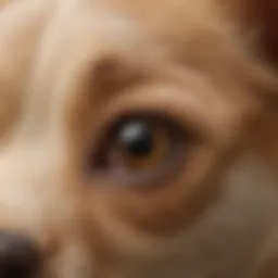 A close-up of a puppy with healthy ears, showcasing proper ear care.