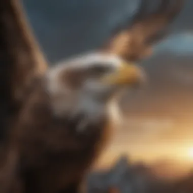 An eagle soaring majestically in the sky, symbolizing freedom