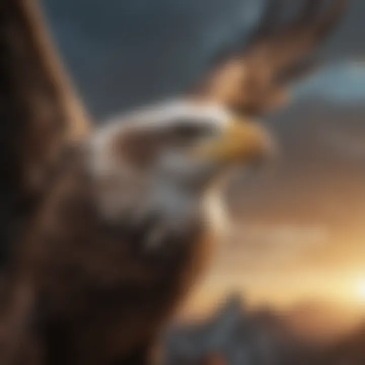 An eagle soaring majestically in the sky, symbolizing freedom