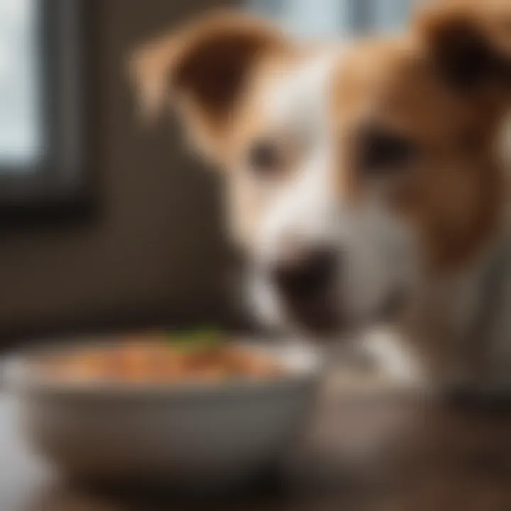 A healthy dog enjoying a nutritious meal in a bowl