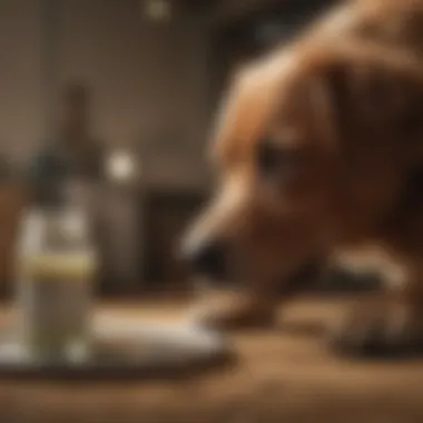 Veterinary professional examining a dog's health