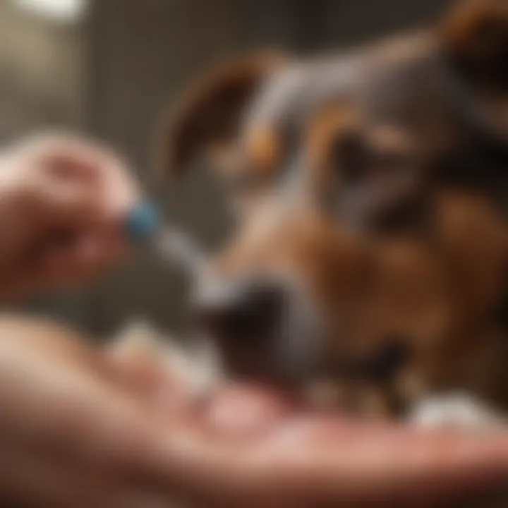 Dog being examined by a veterinarian