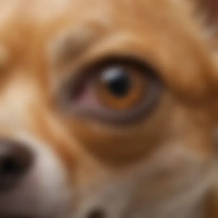 Close-up of a Chihuahua's ear showing signs of infection