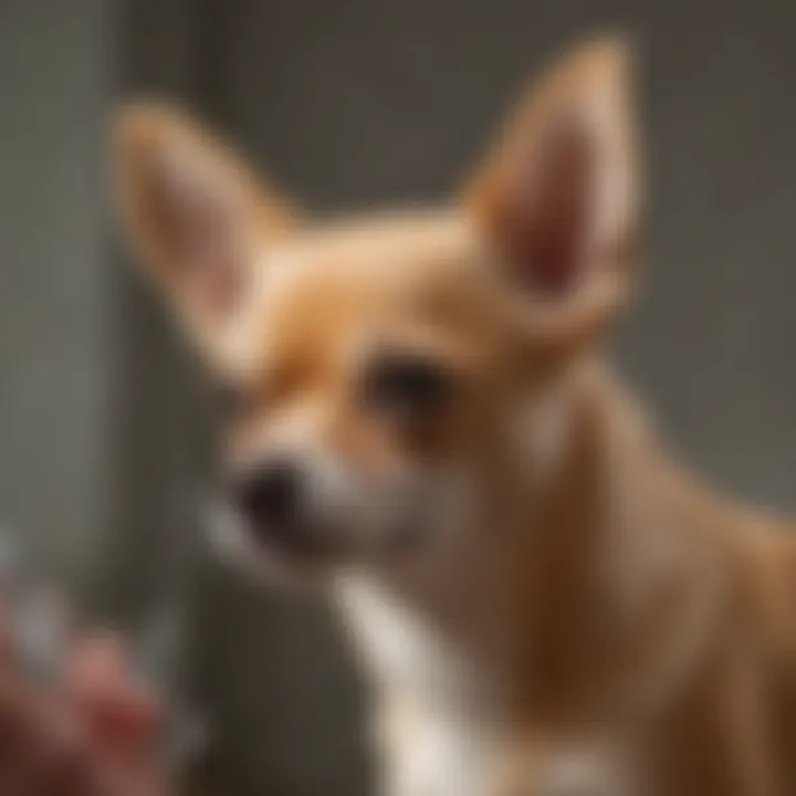 Veterinarian examining a Chihuahua's ears