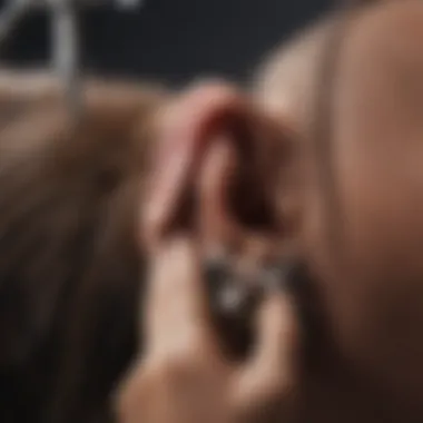 A veterinarian examining a dog's ear with specialized tools.