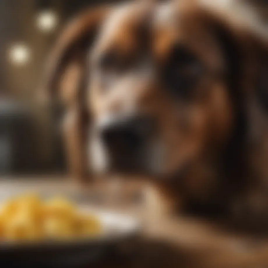 A dog showing signs of discomfort due to gastrointestinal issues