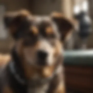 Treatment Options for Dogs with Hip Dysplasia Dog with supportive therapy equipment