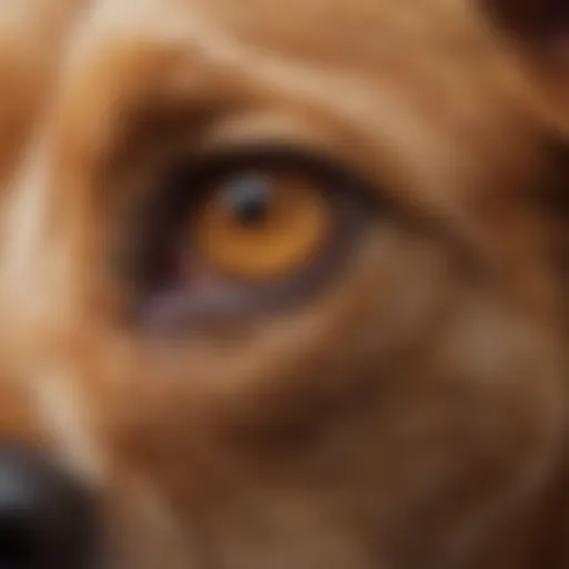 A close-up of a dog's ear showing signs of infection