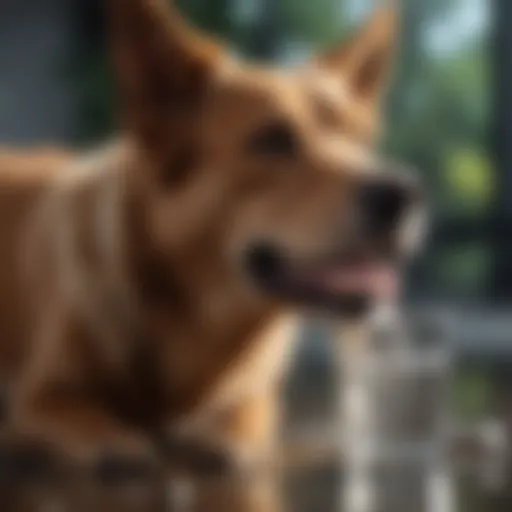 A happy and healthy dog drinking water