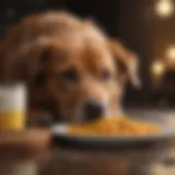 A healthy dog eating a nutritious meal