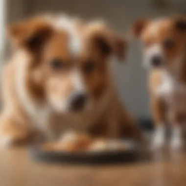 A concerned dog owner monitoring their pet's health, showcasing attentive care.