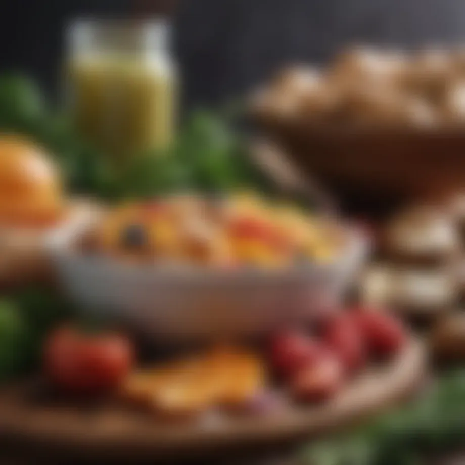 A colorful spread of fiber-rich foods