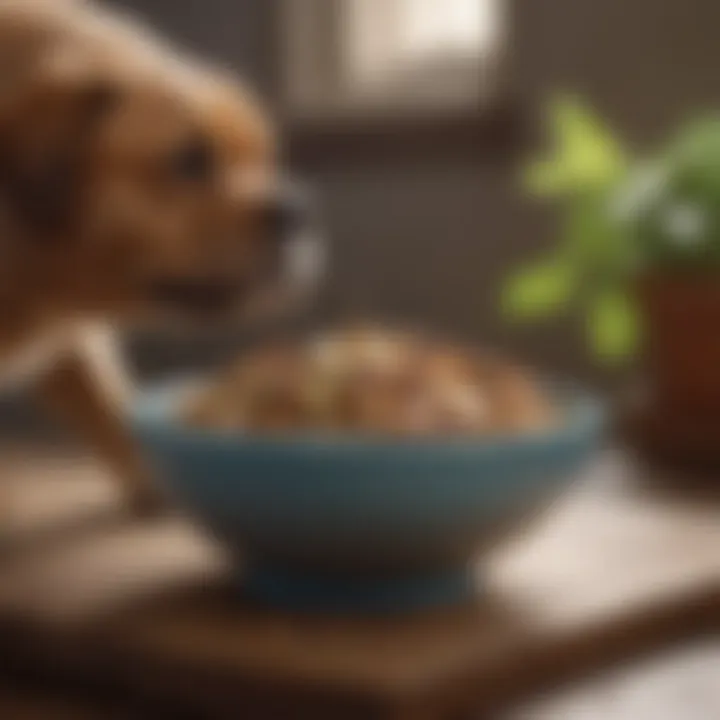 A bowl of bland food suitable for dogs with diarrhea