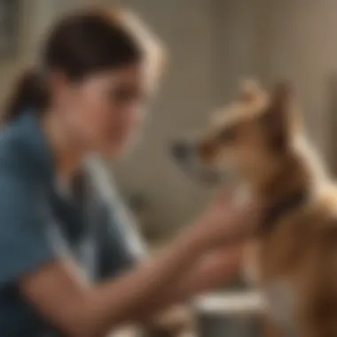 A concerned pet owner discussing with a veterinarian