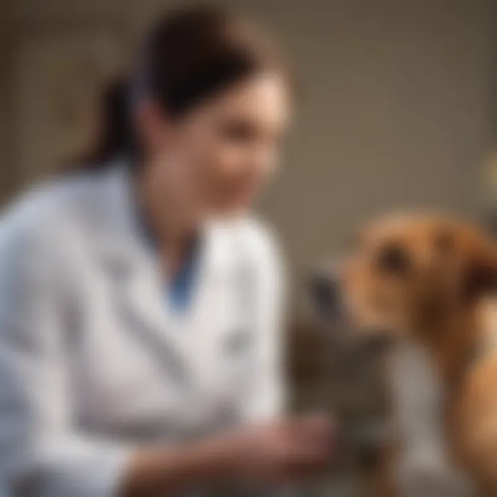 A veterinarian discussing health concerns with a dog owner