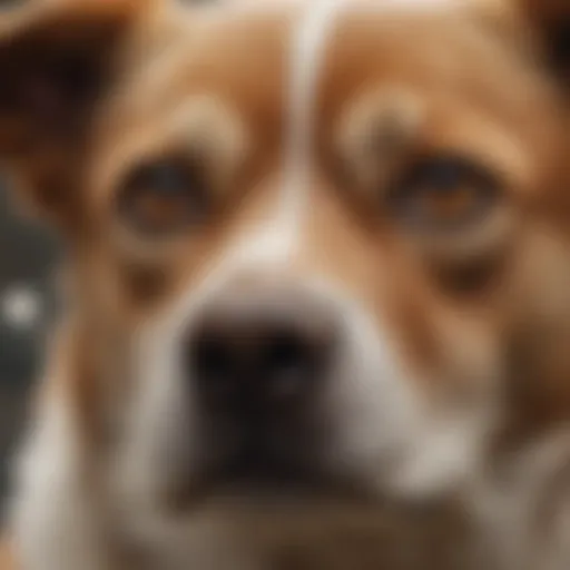 Close-up of a dog showing signs of discomfort