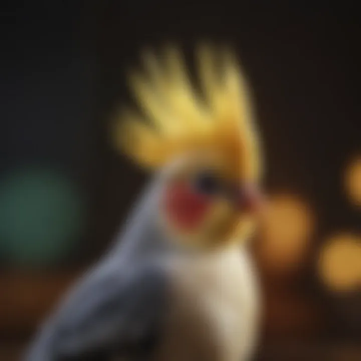 Cockatiel displaying vibrant feathers