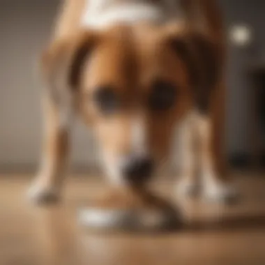 Dog eating a bowl of kibble