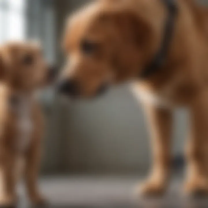 Veterinarian examining a dog