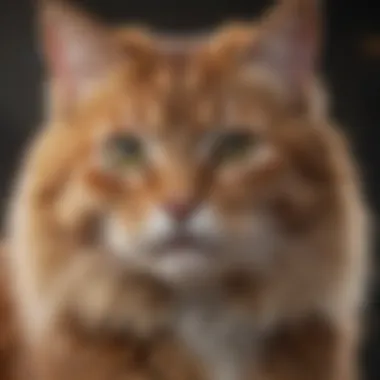 A close-up of a healthy cat with a shiny coat