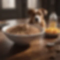 A bowl of bland diet for dogs with diarrhea