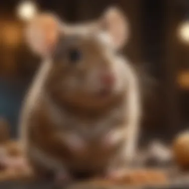 A close-up of a healthy pet rodent in a cozy environment