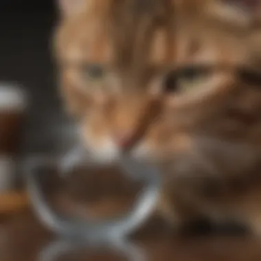Importance of Hydration in Preventing Bladder Crystals Illustration of a healthy cat drinking water