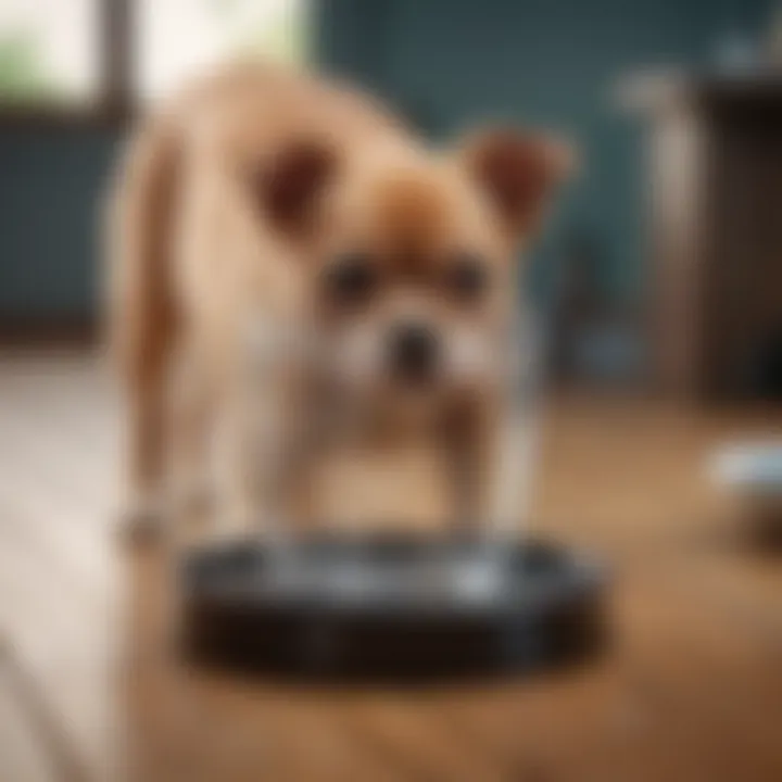 A glass of fresh water next to a small dog bowl