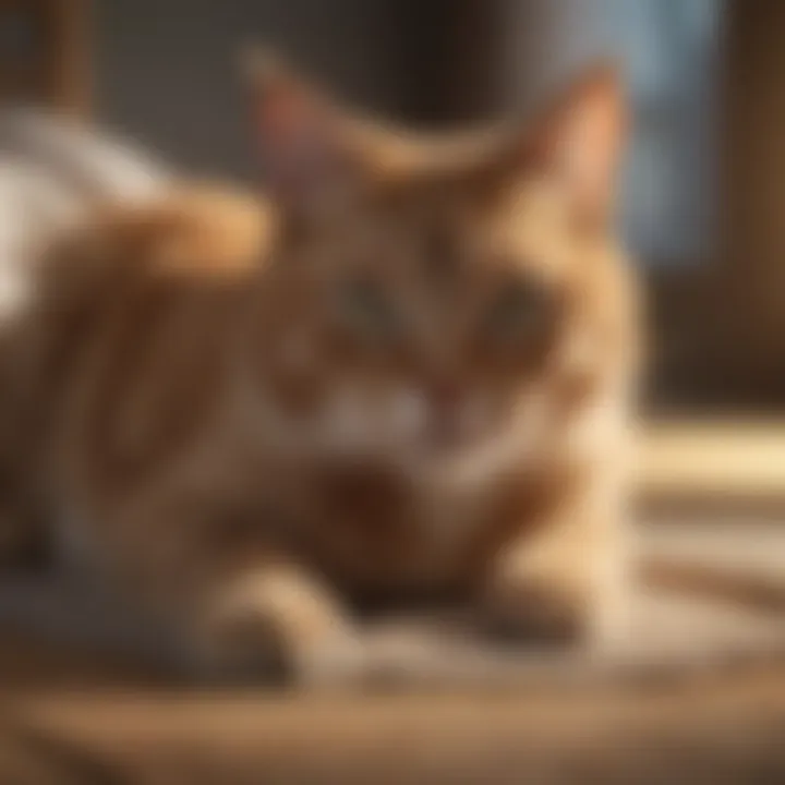 A cat receiving gentle care at home