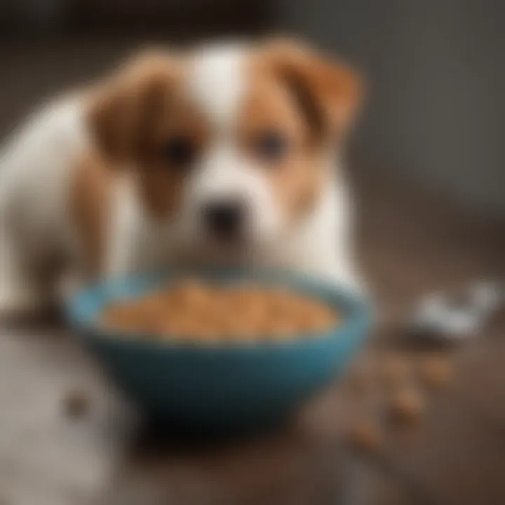 Bowl of bland diet for puppies